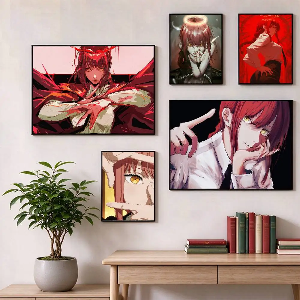 Chainsaw Man Makima  Poster High Quality Dorm Living Room Aesthetic Wall Decoration Painting Stickers Gift