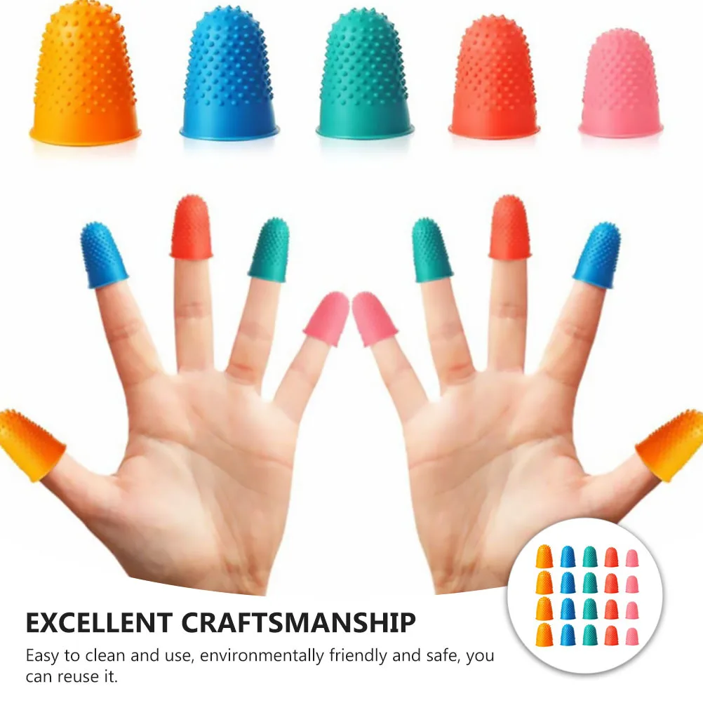 20 قطعة واقيات أصابع سيليكون مريحة صديقة للبيئة أكمام دعم غير قابلة للانزلاق للاستخدام اليومي قبعات أصابع مقاومة للاهتراء #5