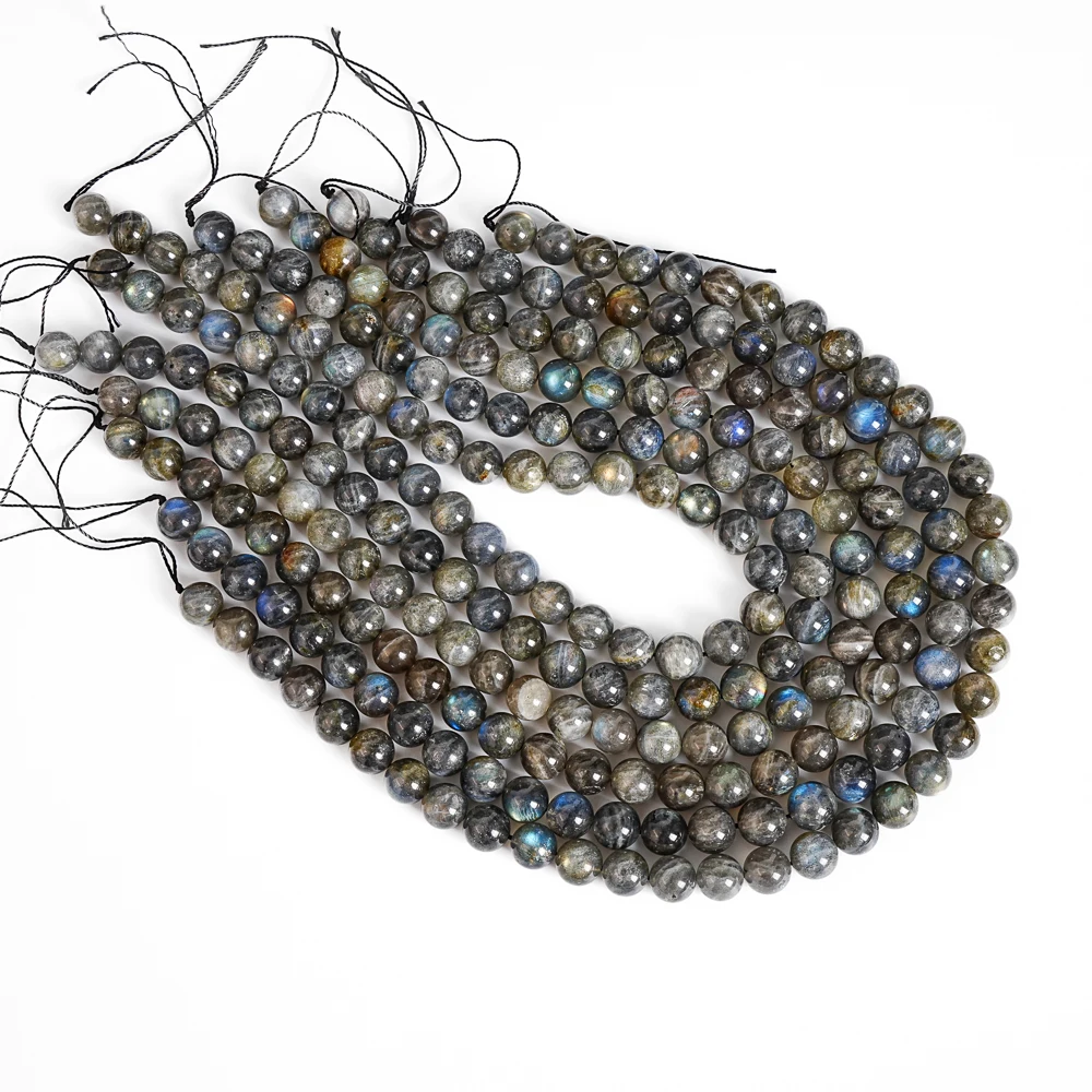 

Оптовая продажа 10 мм натуральный серый лабрадорит свободные бусины объемные большие круглые бусины из драгоценных камней для изготовления ювелирных изделий браслеты