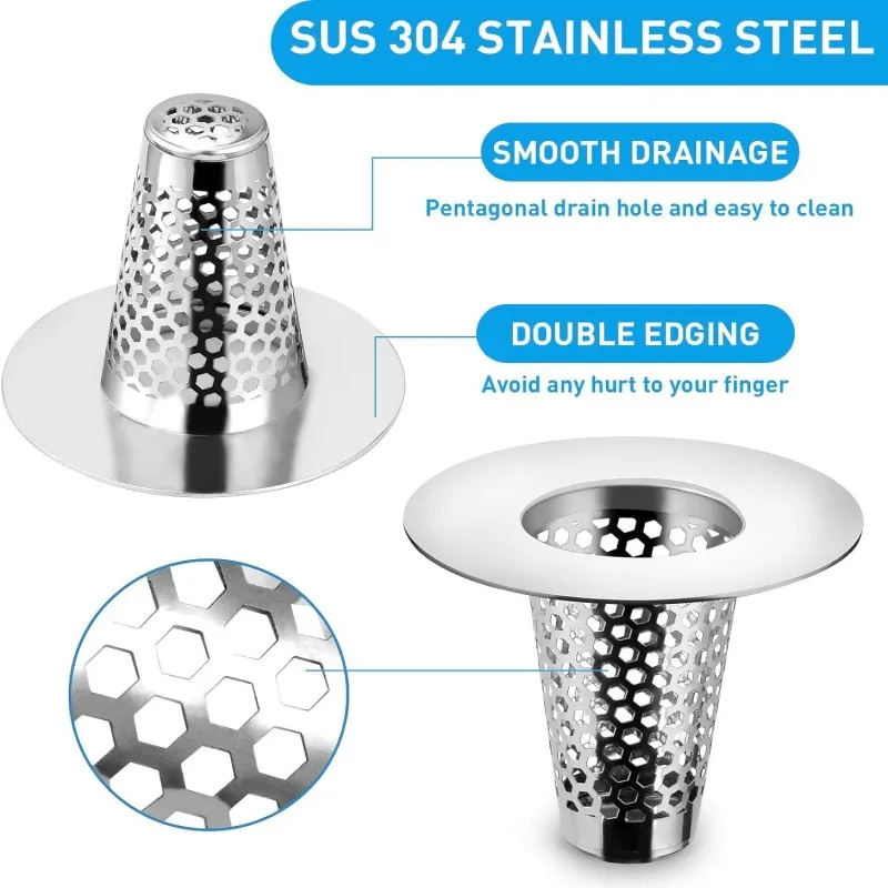 Floor Drain Filter Net Metal Drain Strainer Net Sewer Filter Net Drain Cone Strainer Mesh Universal Accessory for Washbasin