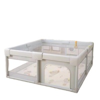 Adjustable Large Square Shape Folding Fence Playpen Removable Crawling Guardrail For Babies And Toddlers