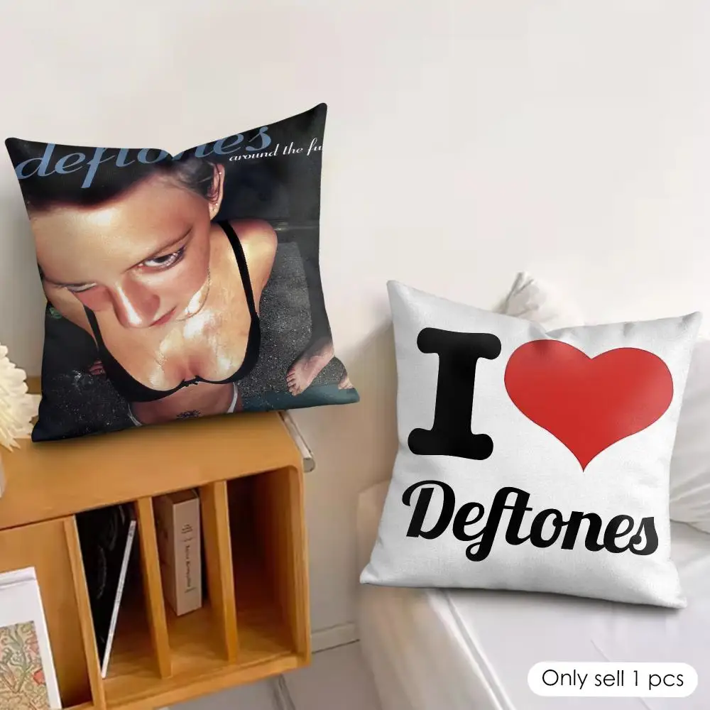 Band D-Deftones Alternative Cushion Cover Soft Plush Fabric Double-Sided Printed Pillowcase for All Seasons Home Decor