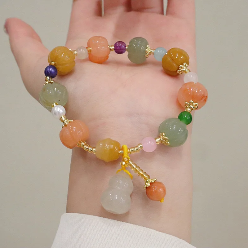 Pumpkin Bead Bracelet New Chinese Zen Ancient Style High-end Gourd Bracelet Jewelry