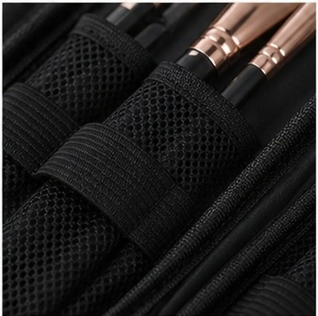 Makeup Brush Organizer Bag – Soft Touch Fabric with Secure Zipper, Multifunctional Brush Storage Container