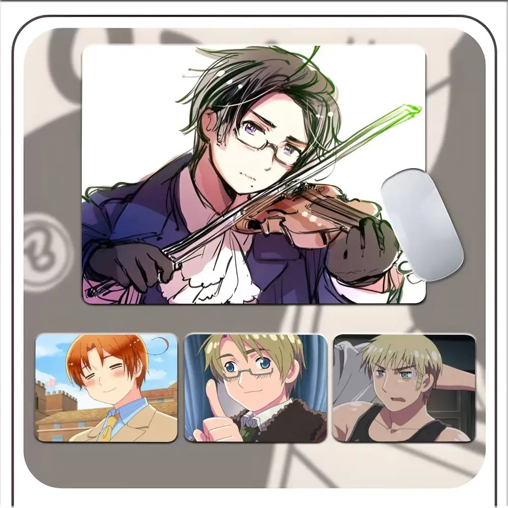 

Anime Hetalia Axis Powers Mousepad Small LockEdge Mouse Pad For Gamers Computer Desk Pad Rectangular Anti-slip Rubber