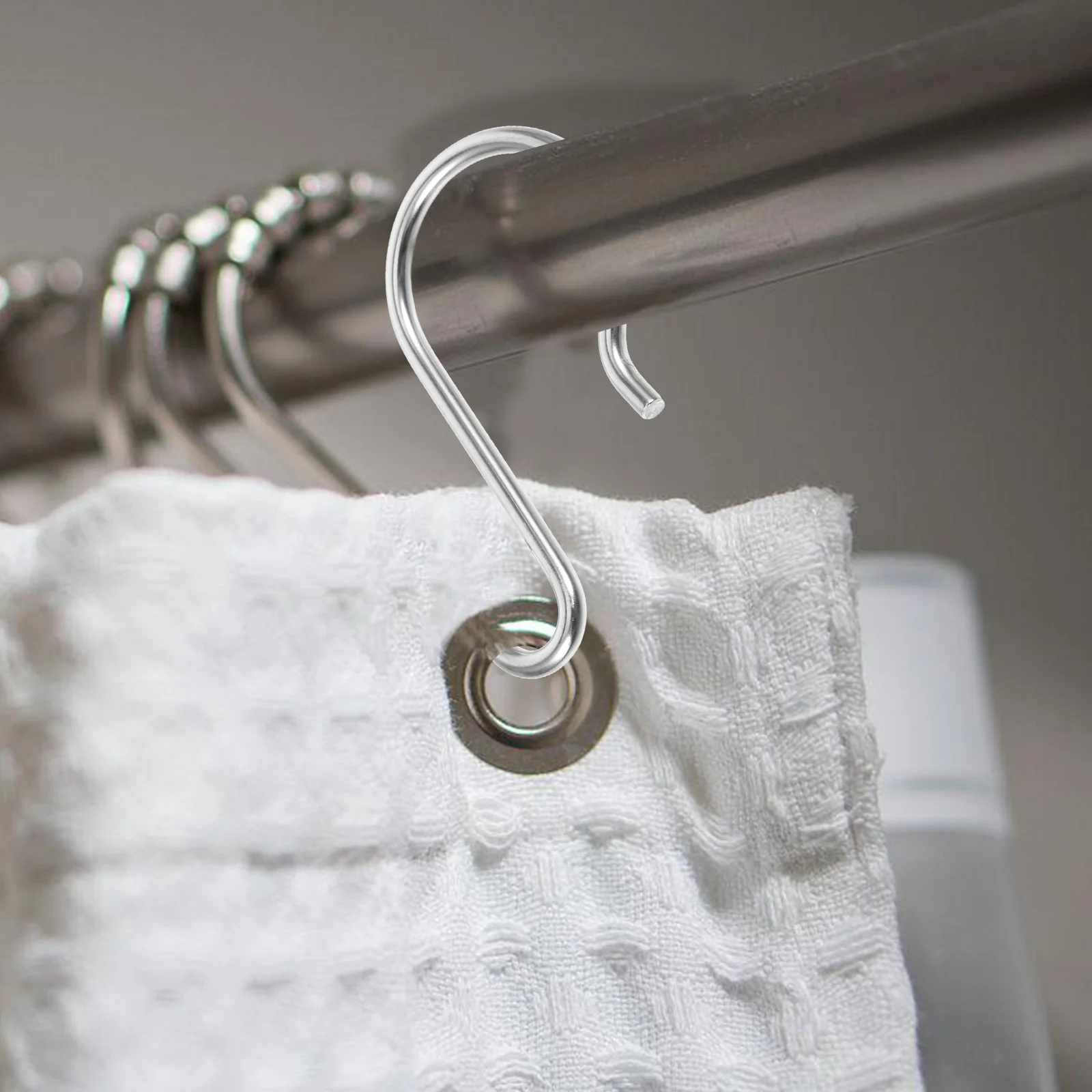 

100Pcs Stainless Steel Roller Hooks S-Shaped Curtain Track Hangers Heavy Duty Sliding Gliders for Home Commercial Use