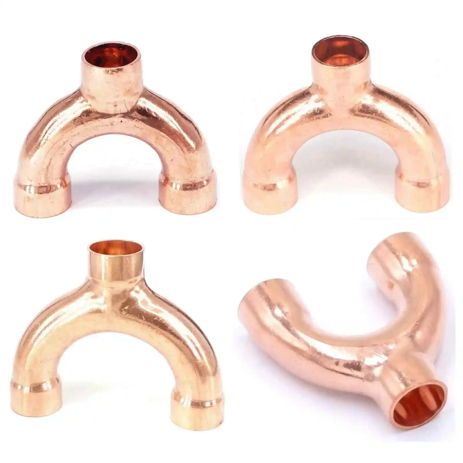 Copper End Feed Equal Y 3 Ways Welding Pipe Adapter Fitting Air Conditioner Refrigeration Gas Water Oil