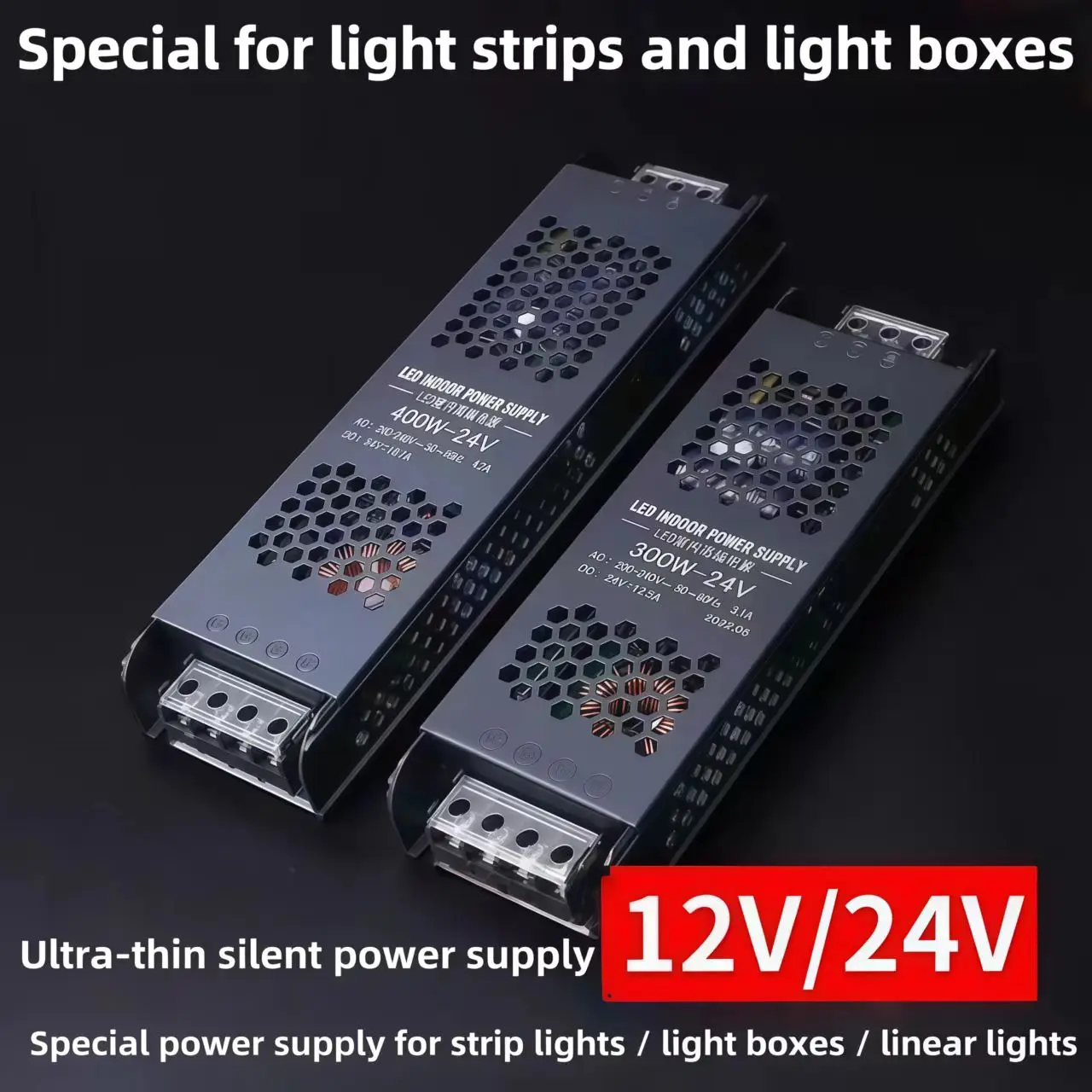 

Lighting Transformer DC 12V/24V Power Supply Adapter 5A 12A Ultra thin LED Strip Switch Driver Lamp 60W 100W 200W 300W 400W
