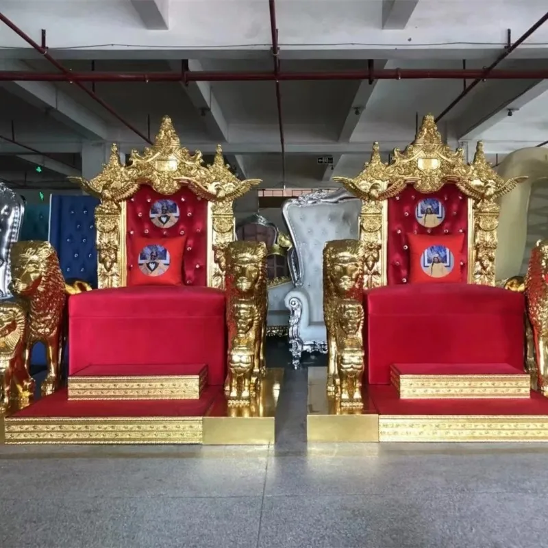 bride and groom king throne chairs luxury high back for wedding banquet, queen chair throne