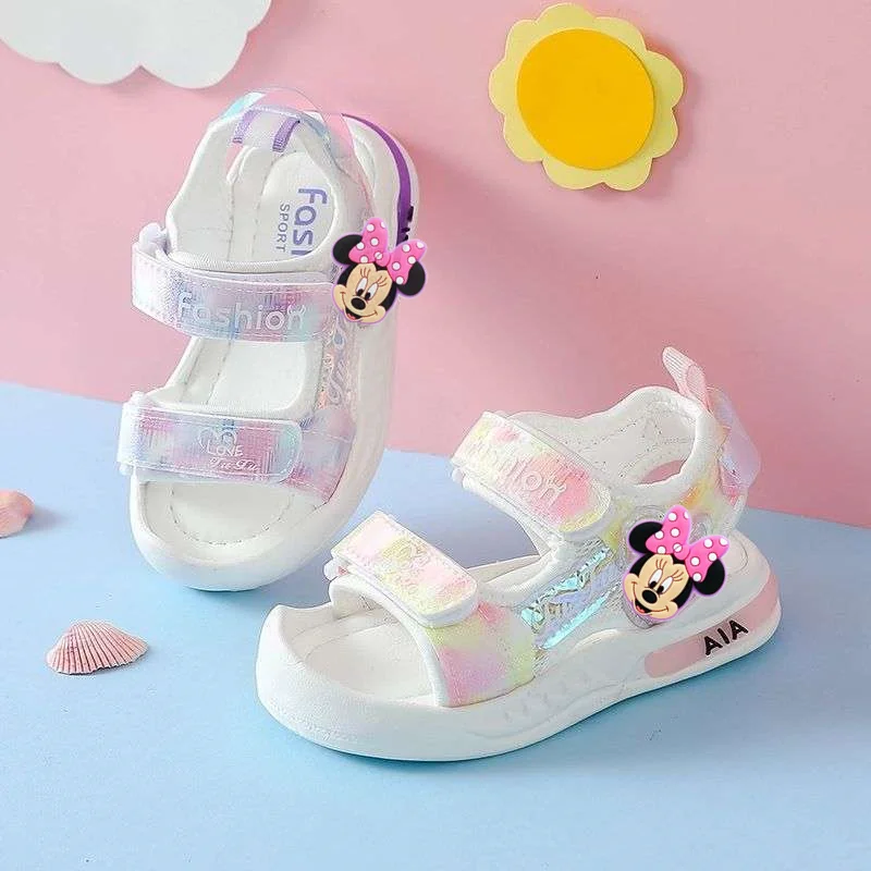 

Toddler shoes Disney spring first walkers Mickey mouse Summer Boys cartoon cute Sandals Children Girls Beach Shoes slippers