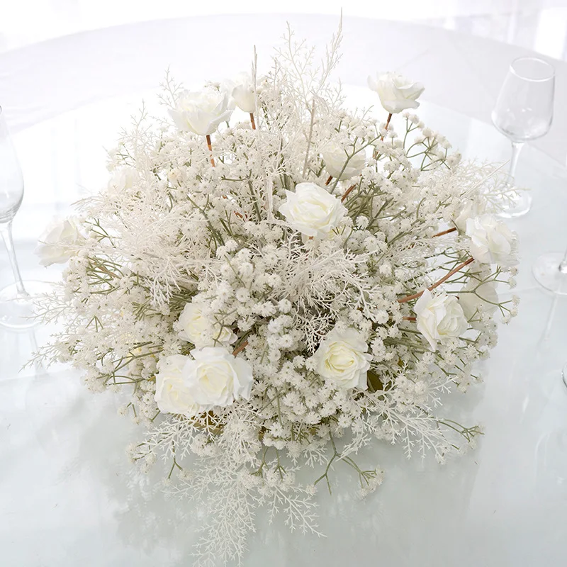 Baby Breath Flower Ball Artificial Flower Ball Wedding Table Centerpiece Decor Gypsophila Floral Arrangement Dinner Decoration