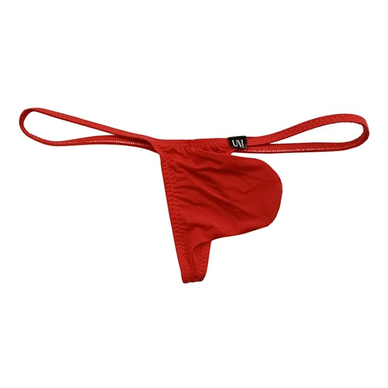 Big Bulge Pouch Underware Thin Cockring Thongs Trunk Sexy Thongs T-back String Undies Slightly Through Gay Satin Panties