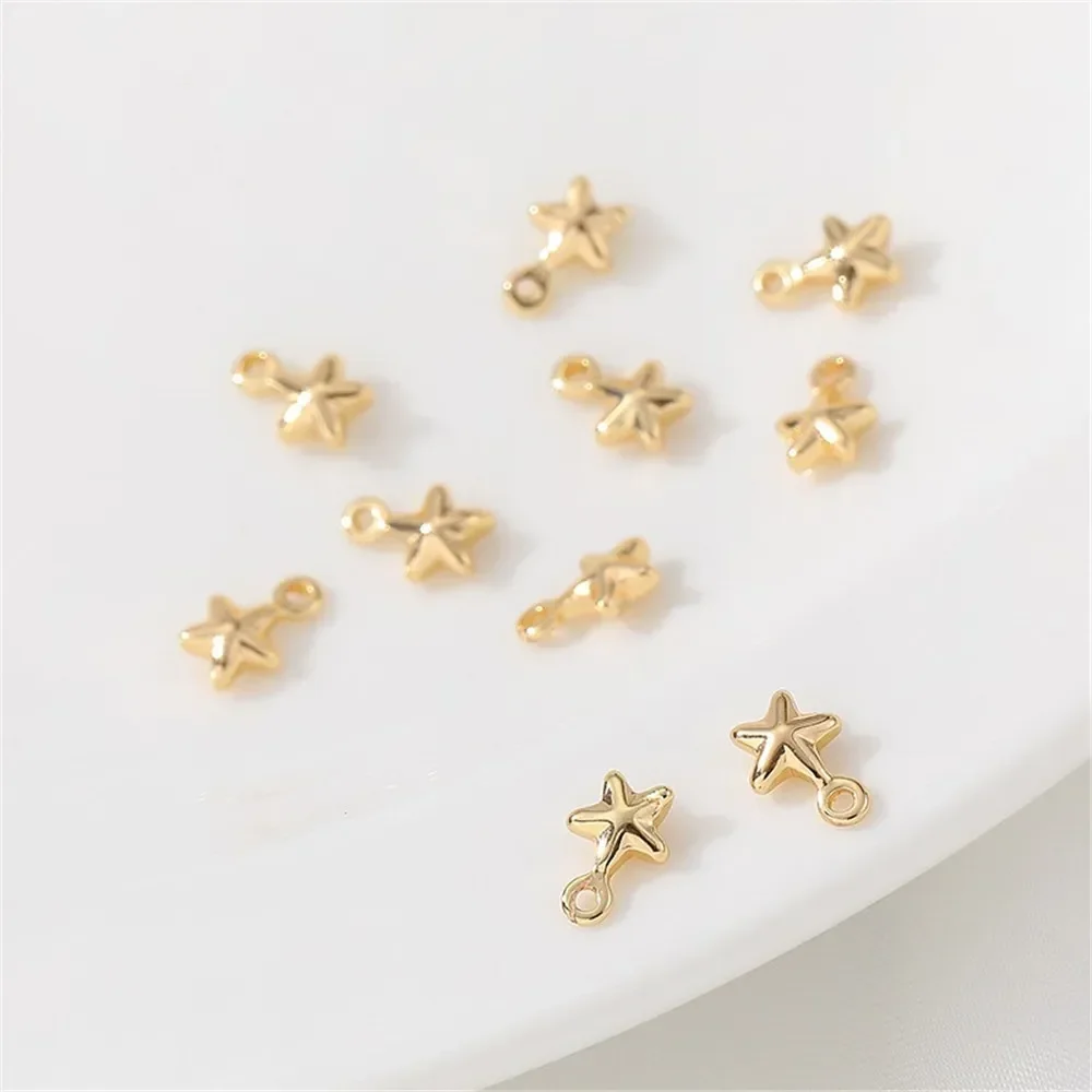 14K vergulde vijfpuntige ster hanger staart ketting verlengketting handgemaakte diy armband ketting sieraden materiaal accessoires