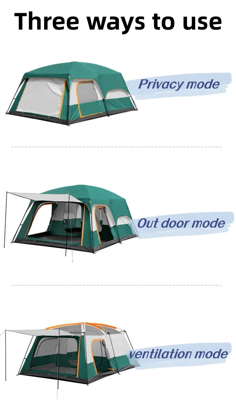 Family Camping Tent 3 Season 2 Rooms 1 Living Room Outdoor Tent