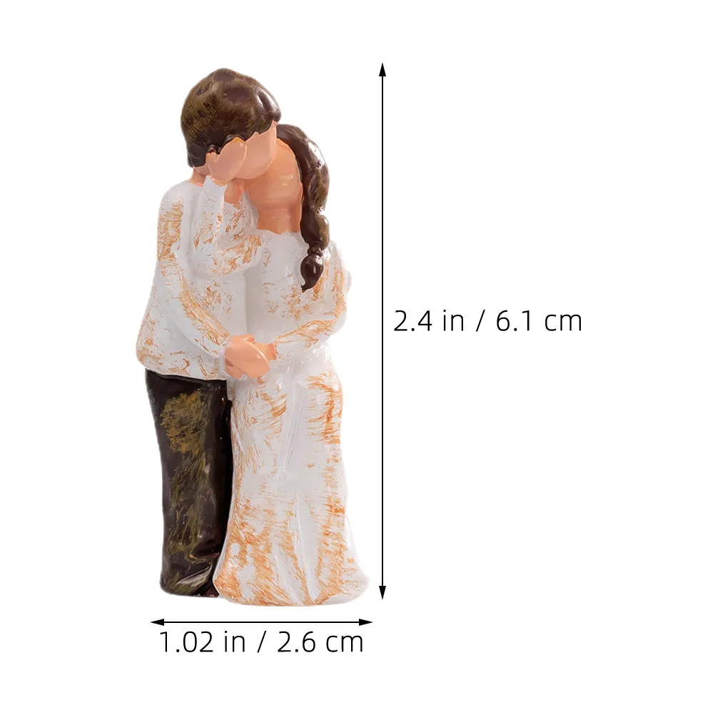 2Pcs Sturdy Resin Lover Sculpture Unique Creative Design Bedroom Decoration Wedding Present Resin Couple Figurine