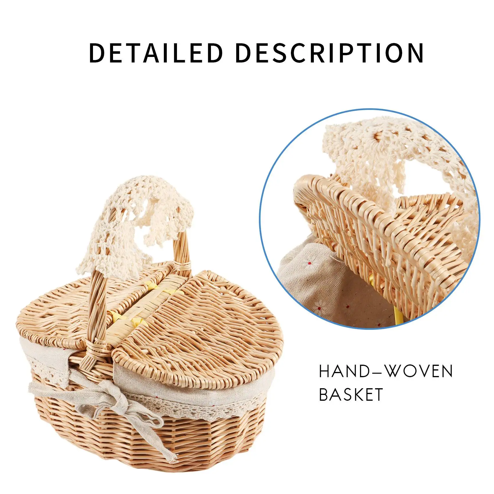 

Корзина Плетеная походная корзина для пикника и деревянная плетеная корзина для пикника