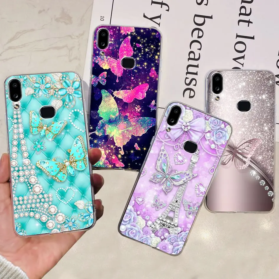 Чехол для Samsung A10S 2019, мягкий чехол из ТПУ с бабочкой для Samsung Galaxy A10s, чехлы для телефонов A107 SM-A107F M01S M017F, силиконовые чехлы