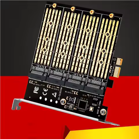 Chi a Mining PCIE to M2 Adapter PCI Express X1 3.0 4 Port B Key M.2 NGFF SATA SSD Adapter PCI-E M.2 Adapter Expansion Card Riser