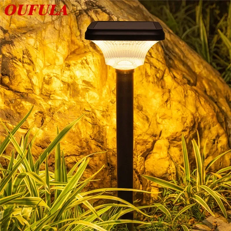 

OUFULA Contemporary Outdoor Solar Lawn Lamp LED Waterproof Villa Garden Courtyard District Residential Quarters Lawn Lamp