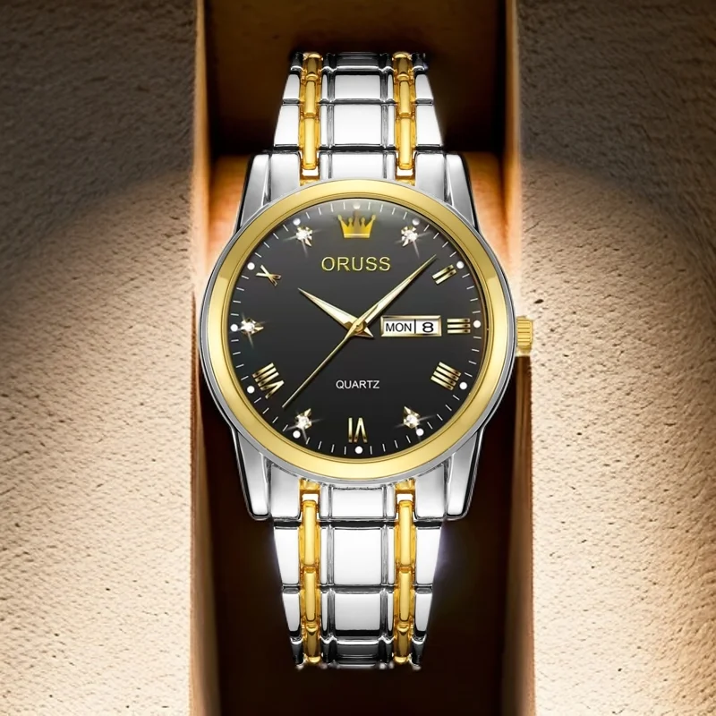 Stylish all-in-one personality men's watch simple and durable handsome steel belt casual temperament student men's watch