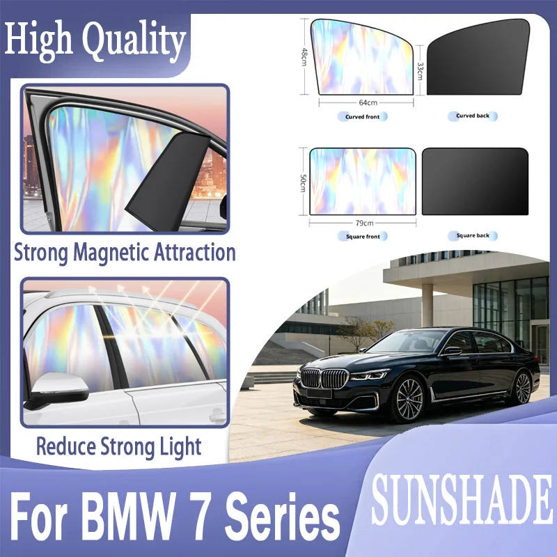 For BMW 7 Series,Strong Magnetic Sun Visor Laser Reflective Shade,Blocks UV & Heat, Protects Interior from Fading,Easy Install