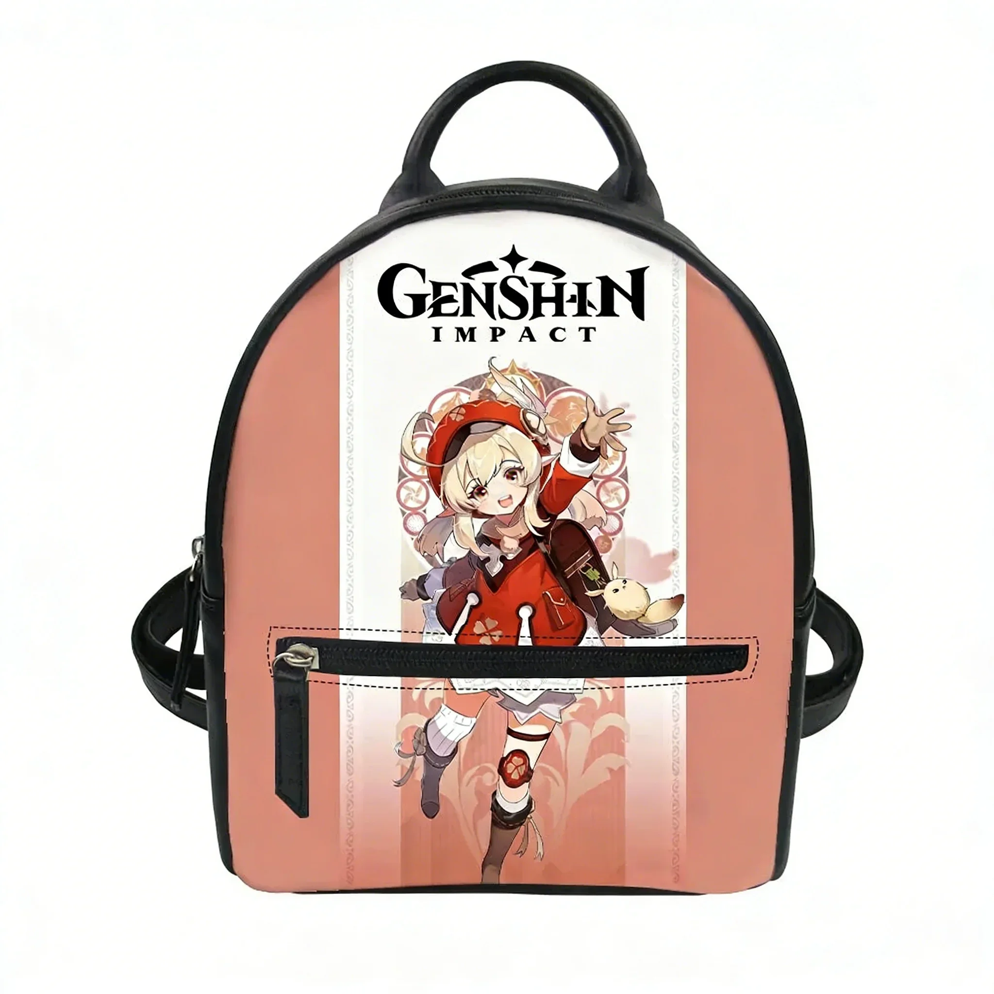 

Genshin Klee Backpack Purse Womens Schoolbag Customized Double Shoulder Bags High Quality Mini Daypack Leather Travel Bag Gift
