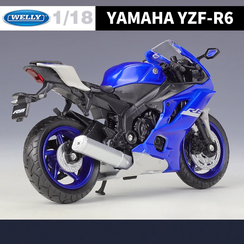 Welly 1:12 Yamaha YZF-R6 Alloy Racing Motorcycle Model Simulation Diecast Metal Street Motorcycle Model Collection Children Gift