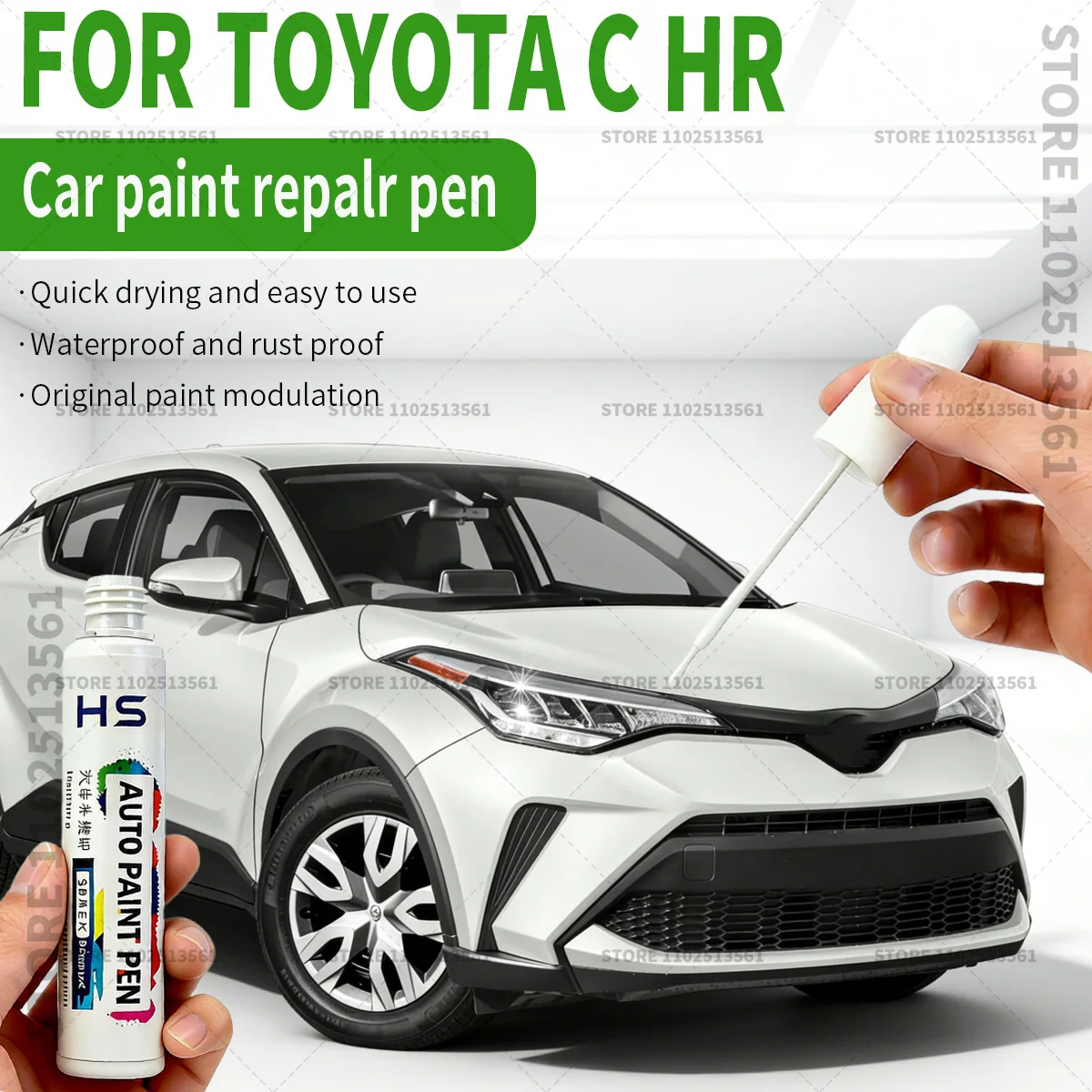 

For 2016-2025 Toyota C-HR Car Paint Repair Pen Restores Original Factory Paint Finish Black White Blue Red Silver Green Yellow