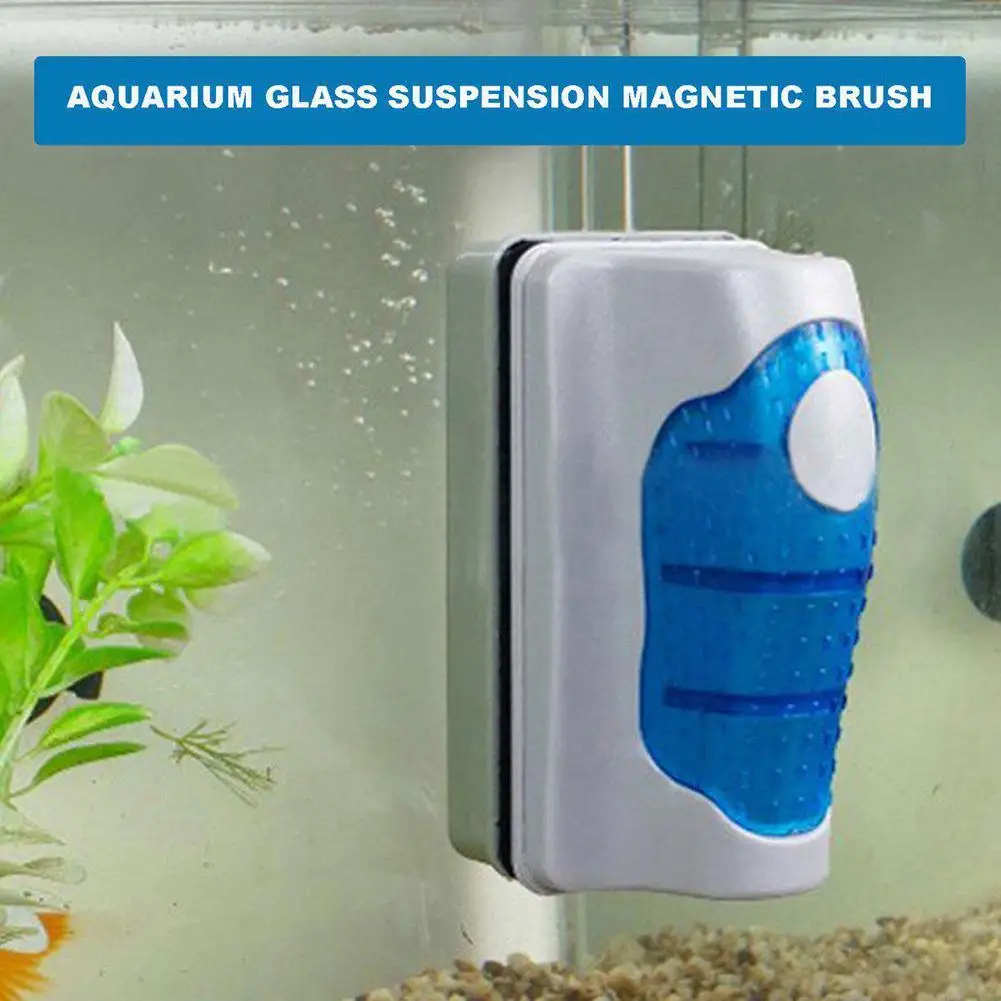 1 pièce Brosse magnétique flottante pour aquarium, grattoir à algues pour vitres, accessoires d'aquarium