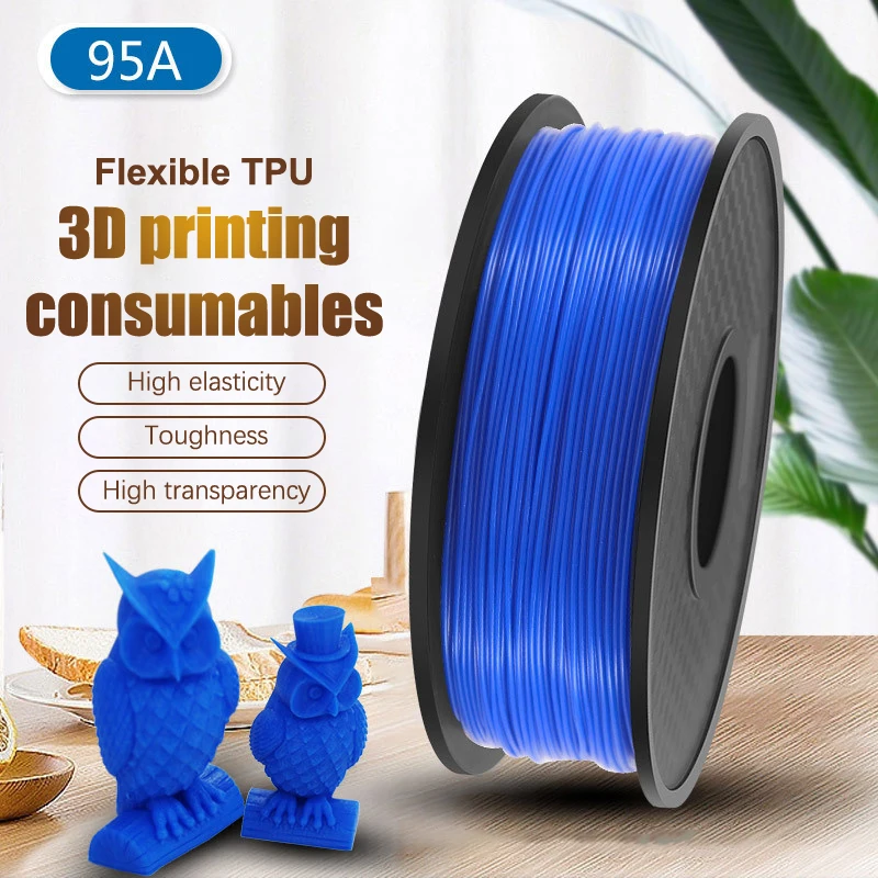 TPU 3D Printer Filament 1.75mm 1KG DIY Plastic Printing Filament Rubber Material For 3D Printing