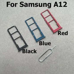 For Samsung Galaxy A12 Sim Card Tray Slot Holder Socket Adapter Connector Repair Parts