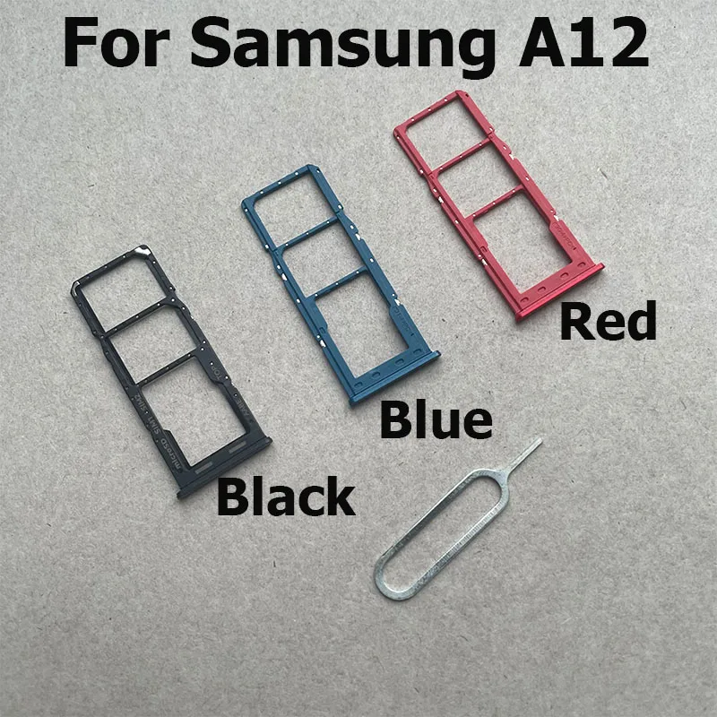 For Samsung Galaxy A12 Sim Card Tray Slot Holder Socket Adapter Connector Repair Parts