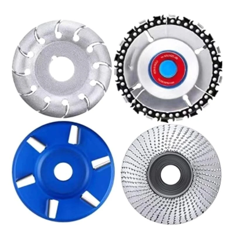 Muela angular multifunción, disco tallado madera 6T, 4 Uds., disco cadena amoladora 22T para pulir y tallar,