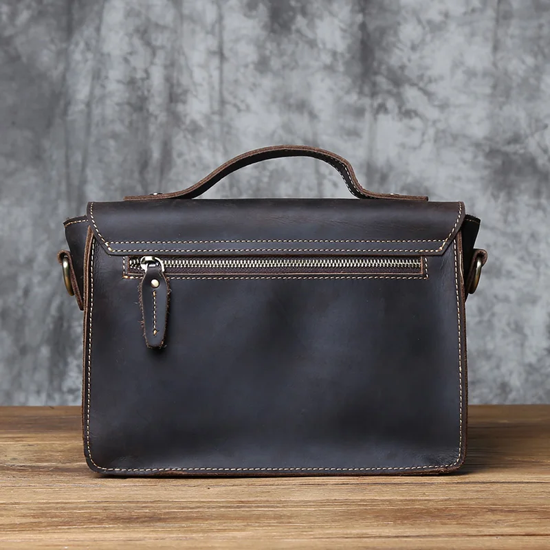 NZPJ Retro Leder Männer der Briefträger Tasche Crazy Horse männer Tasche Top Schicht Rindsleder Schulter Tasche Beiläufige Handtasche Für 10-zoll IPad – Detail 18