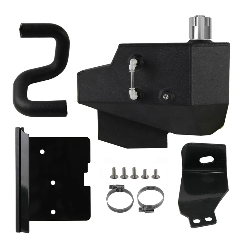 

Degas Reservoir Tank Kit Fits for Ford 6.4L Powerstroke F-250 F-350 F-450 F-550 Super Duty 2008-2010 Silver/Black Aluminum