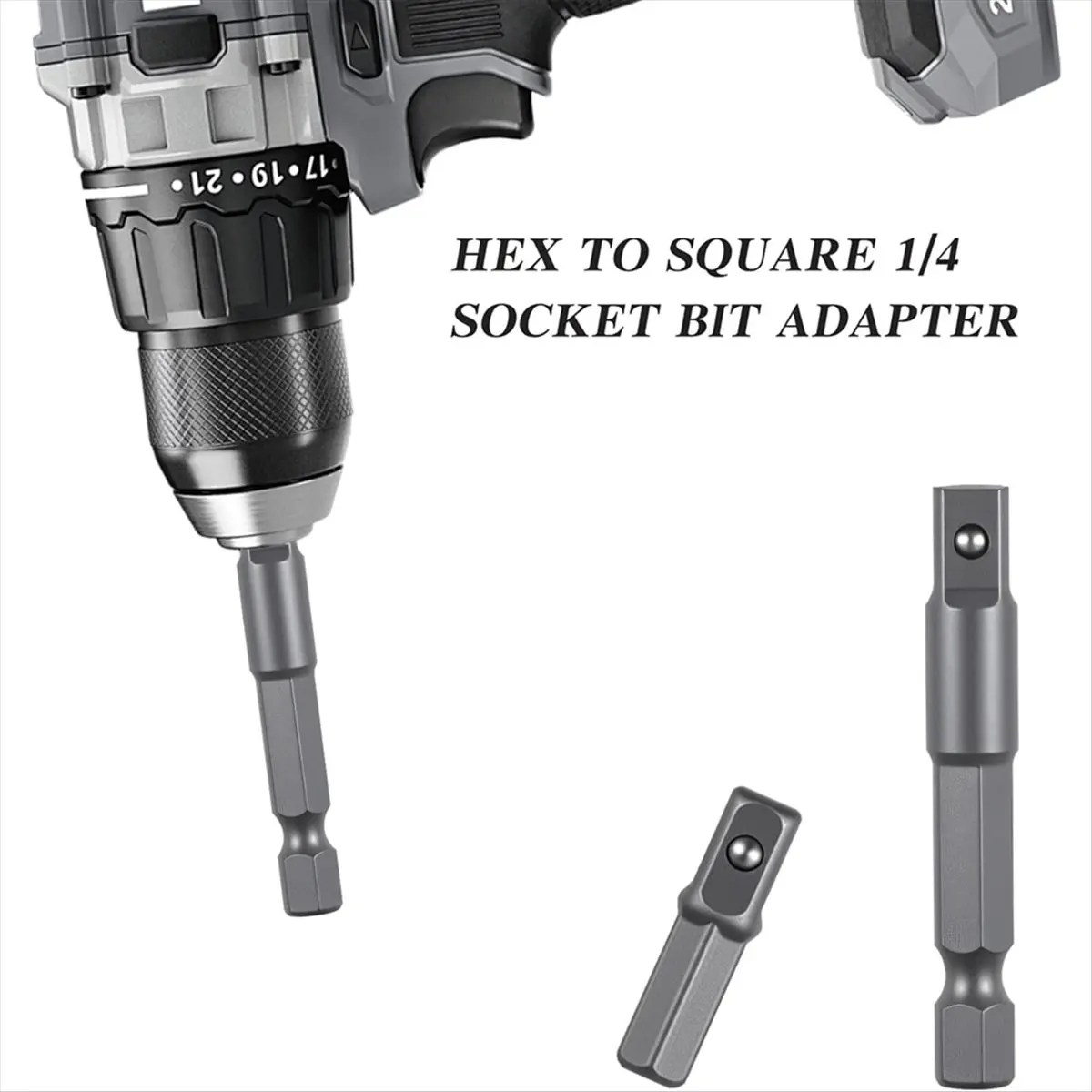 

A58Z 8 Pieces 1/4 Hex to 1/4 Square Socket Adapter, Drill Socket Adapter Square Socket Drill Adapter 1/4 Inch for Car DIY