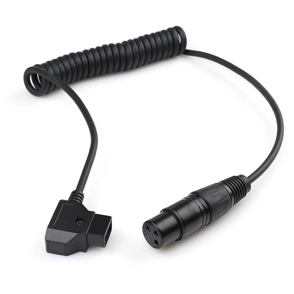 

【LANO】3Pin Din XLR Female Connector to D-tap Power Cable Blackmagic Design 2 Core Spiral Cord for Cinema Camera 4K Cable Power