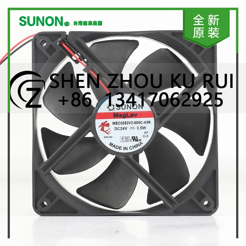 

New Sunon 5V 12V 48V DC24V 3.5W AC EC 12025 120X120X25MM 12CM maglev frequency converter Silent MEC0252V2-000C-A99 cooling fan