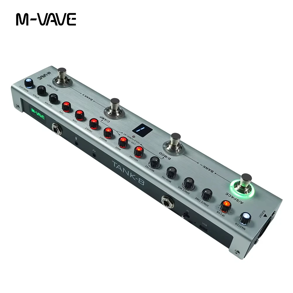 M-VAVE Tank-B/G/MINI Bass Multi-FX Pedal | 36 Presets w/9 Preamp & 8 IR Slots | 3 Mod/Dly/Rvb FX Chains | Type-C Rechargeable image 4