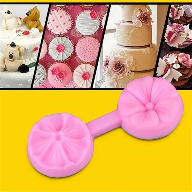 Drehen Zucker form Manual pink Blume gesunde Lebensmittel qualität Silikon material DIY Schokoladen keks Form Tempo Kuchen Dekoration Werkzeuge