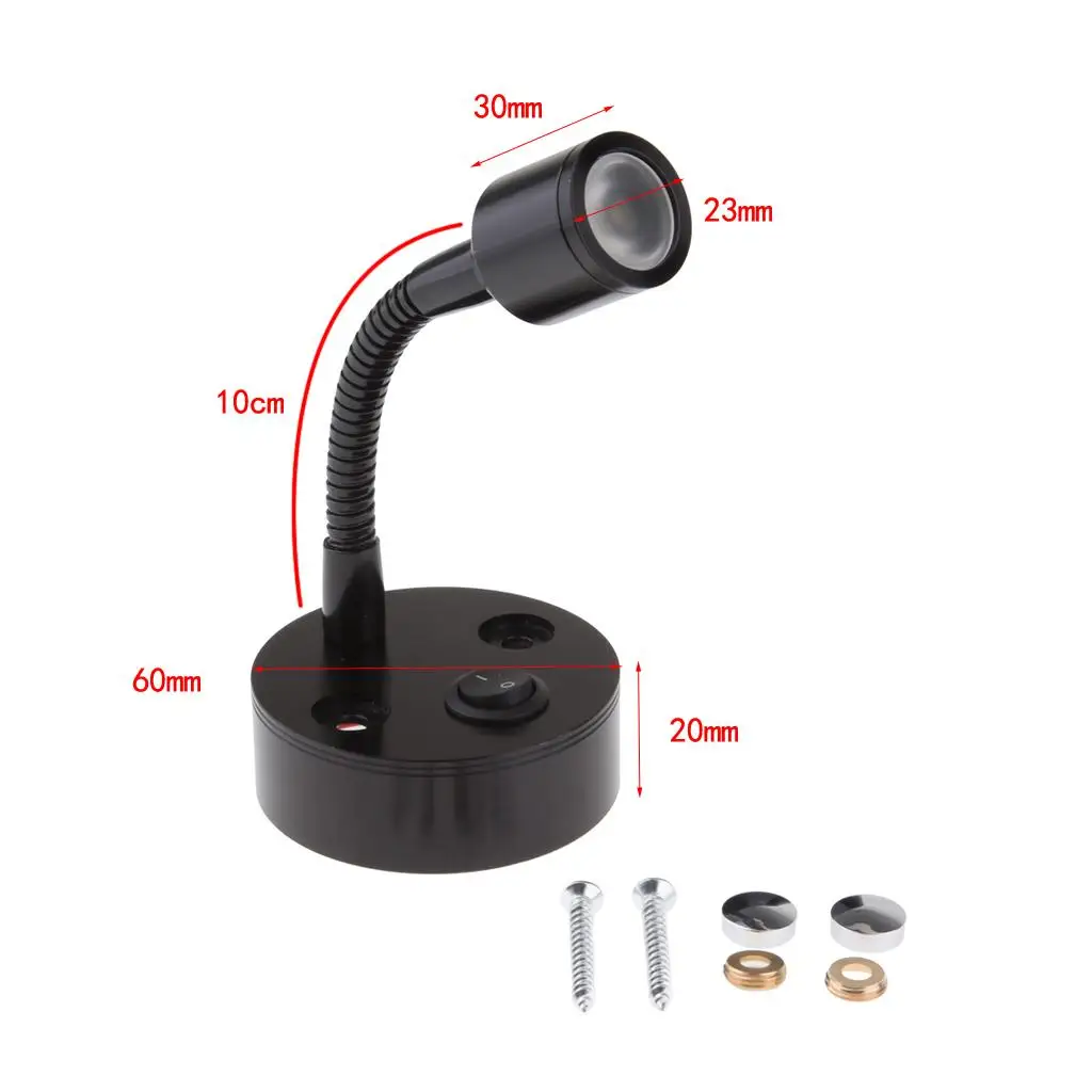 Marine Boat LED Lamp 12V Flexible Soft Tube Adjustable Wall Mount Reading Light for Home Hotel Bedroom view 5