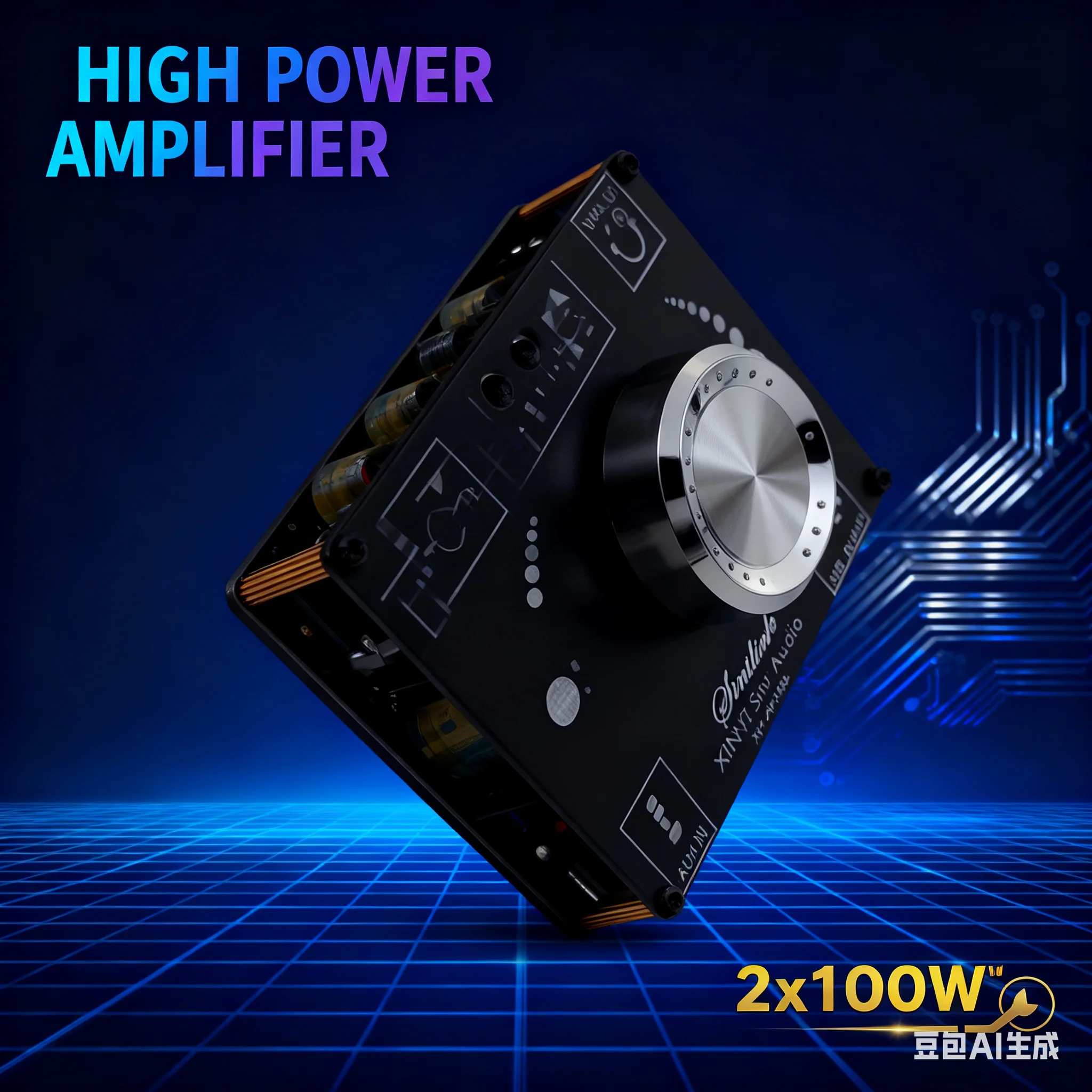 2x100W Digital Power Amp Board - DC 5-26V Class D, High/Bass Tuning for Home Theater Speaker