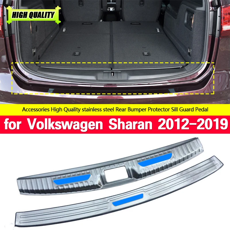 

For Volkswagen Sharan 2012-2019 Stainless Steel Trunk Threshold Anti-scratch Board Anti-scratch Protection Car Accessories 2pcs