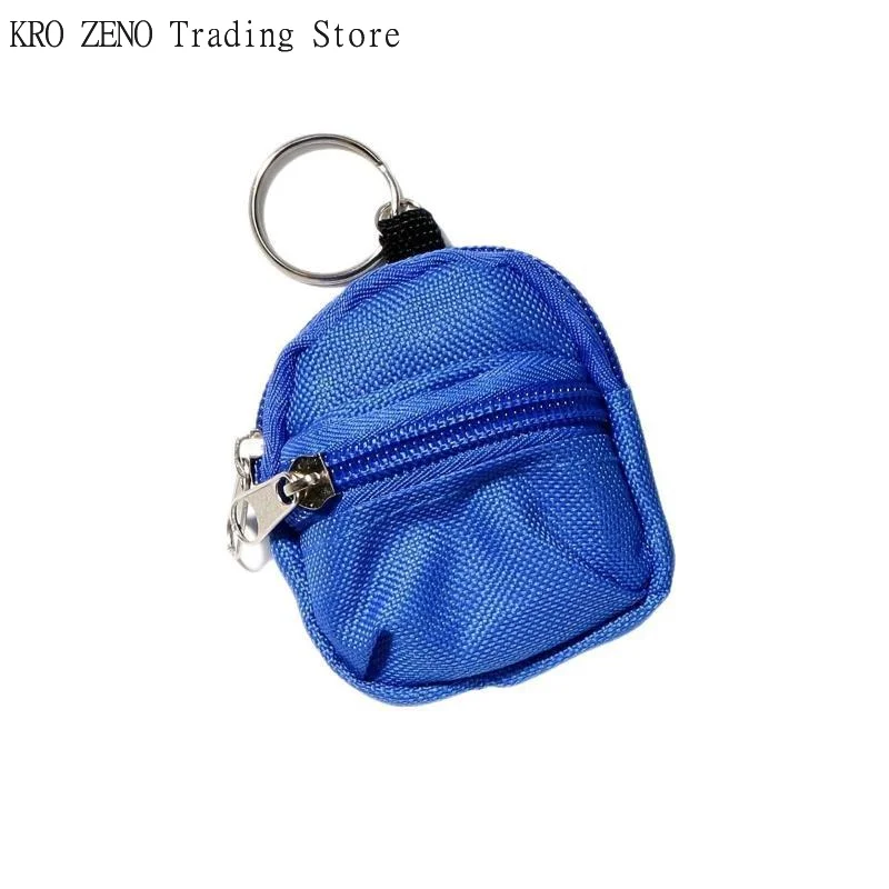 🔝Mini Backpack Style Canvas Coin Purse With Key Ring And Zipper Closure For Daily✨