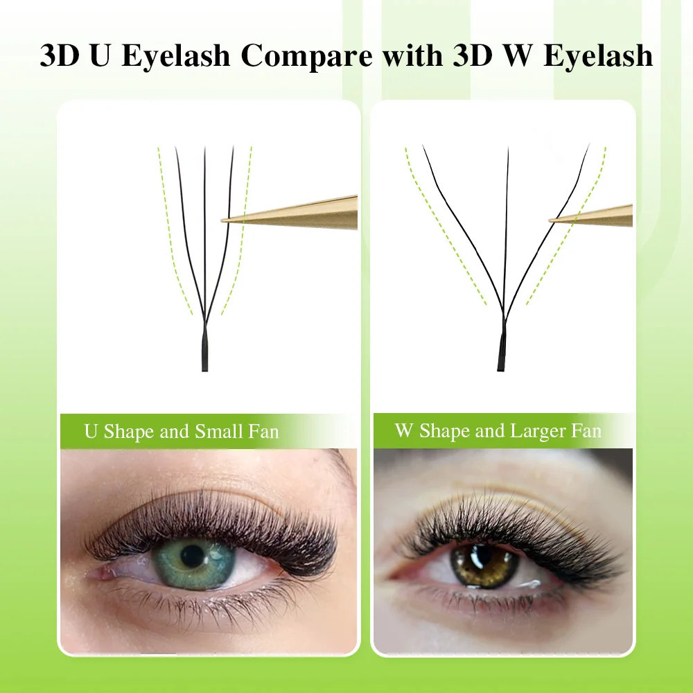 NAGARAKU U-Form 3D Weiche Leichte Natürliche Wimpernverlängerungen Flauschige Nerz-Imitat-Flauschfaser Parallele Make-up-Zubehörteile – Detail 5