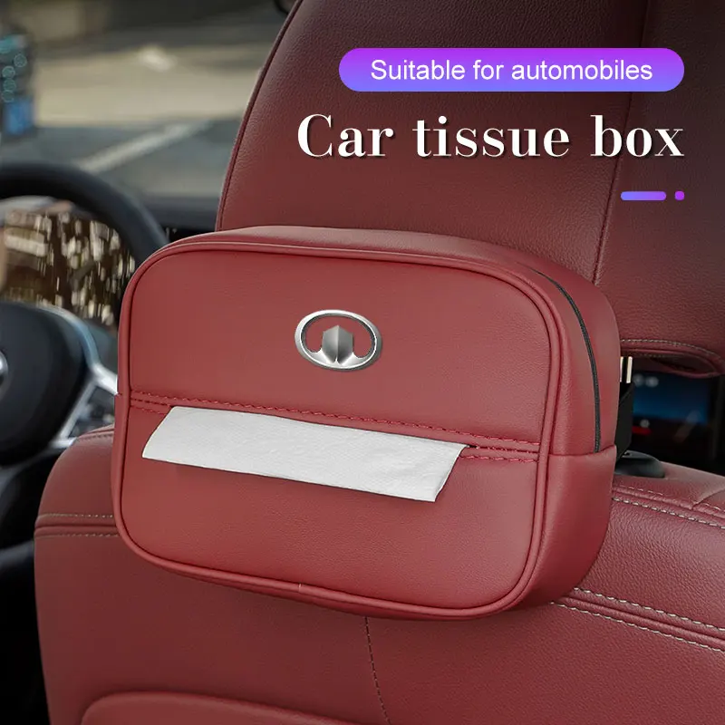 

Leather Car Armrest Tissue Box For Great Wall Haval Hover H3 H5 Wingle 3 Wingle 5 Seat Back Storage Paper Towel Bag Accessories