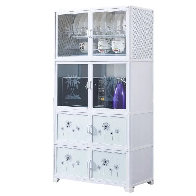 Armoires de rangement de cuisine personnalisées, armoires résistantes à l'humidité, armoires de rangement ménagères simples en alliage d'aluminium économique