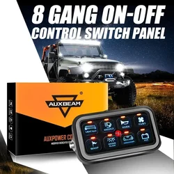 AUXBEAM 8 Gangs LED Switch Panel On-Off Control Relays System Background Light Electronic Relay System for Truck Caravan Boat