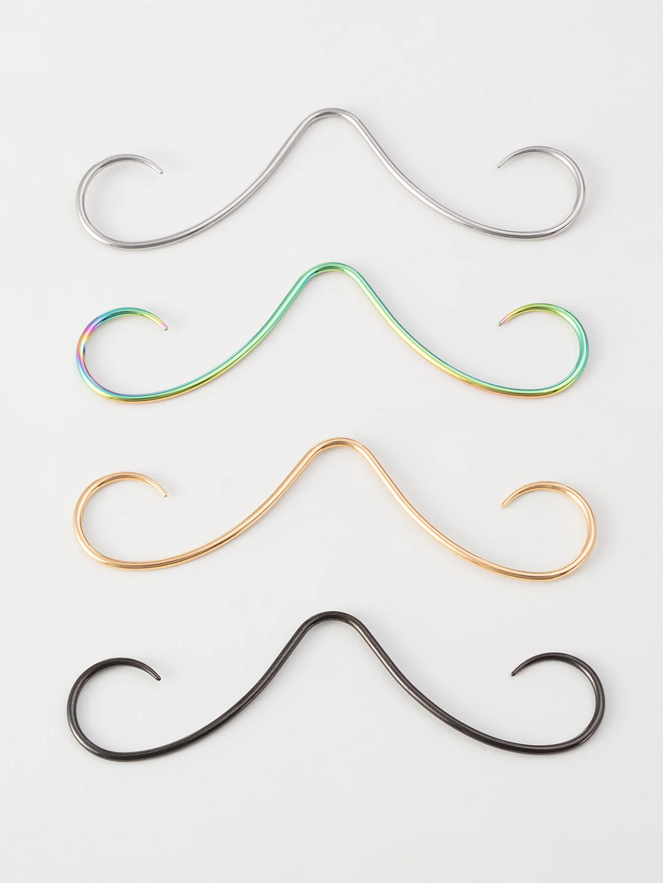 1pc Schnurrbart 16g Nase Septum Ring für Frauen Männer 361l chirurgischen Stahl Septum Piercing Kleiderbügel Ring trend ige beliebte Nase Körpers chmuck – Detail 6