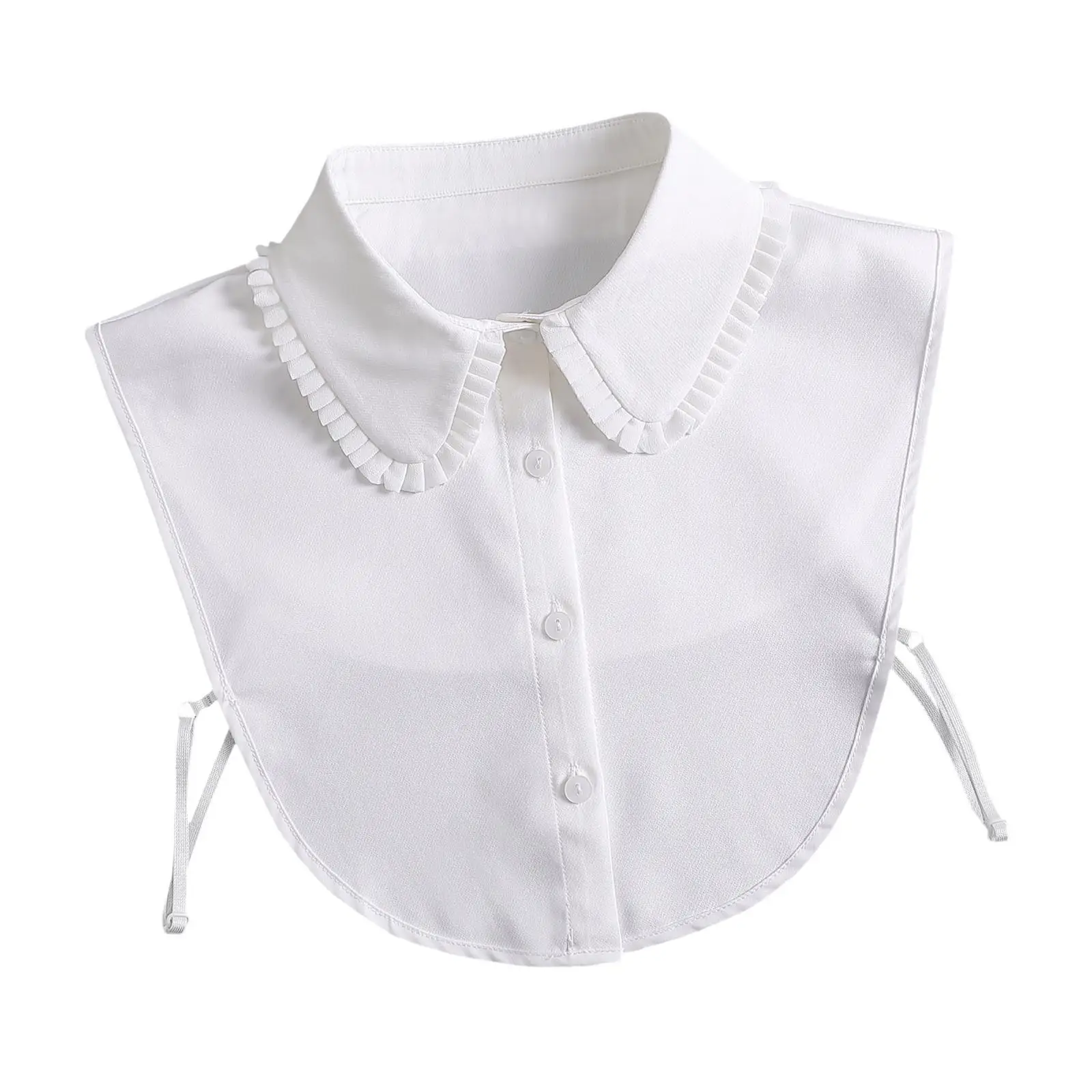 

Регулируемый шифоновый воротник-стойка с рюшами, съемный декоративный воротник-полуточка для женских блузок и свитеров